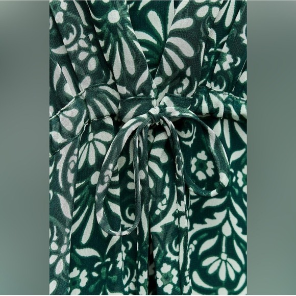 NWT Zara Printed Midi‎ Dress Green Large - Picture 11 of 12